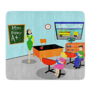 Rétro planche à découper de professeur