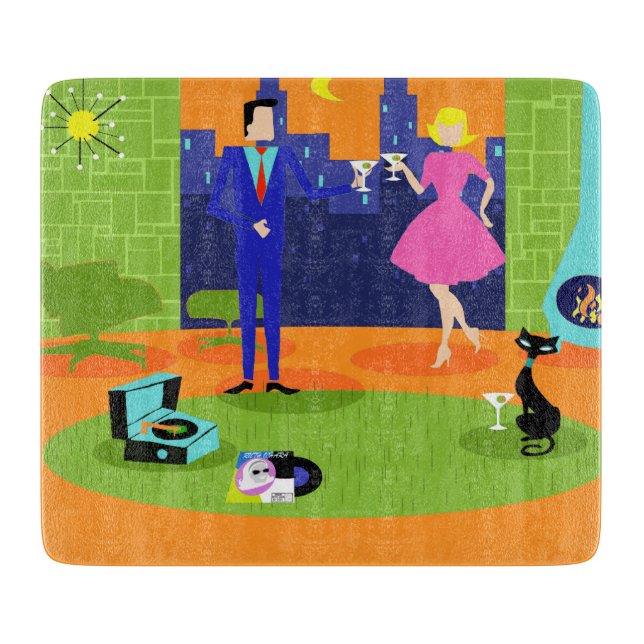 Rétro planche à découper romantique de couples de (Devant)