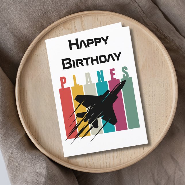 Retro Planes Jet Airplane Flying,Aviation Birthday Holiday Card (Creator Uploaded)