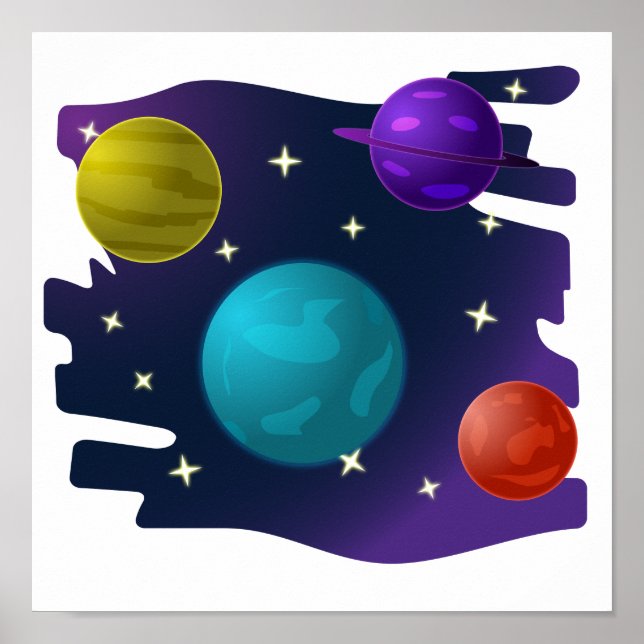 Retro Planets Poster (Front)
