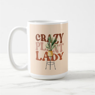 Retro Plant Lady Watercolor Plants Typography  Coffee Mug