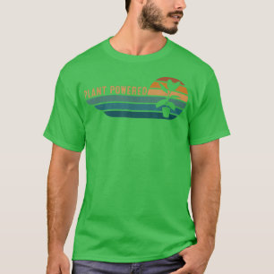 Retro Plants Graphic Vegetarian Vegan Plant Powere T-Shirt