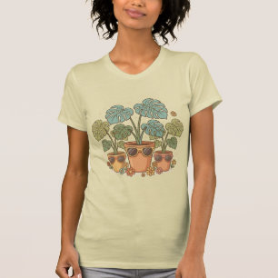 Retro Plants Mom Cool Monstera Plant Illustration T-Shirt