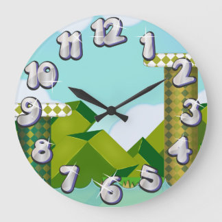 Retro Platform Game Large Clock