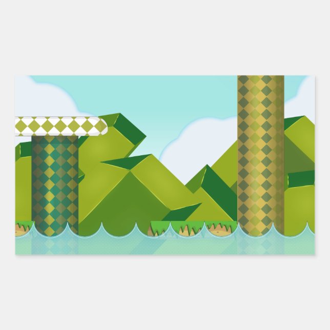 Retro Platform Game Sticker (Front)