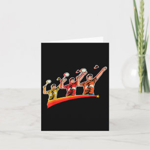 Retro Play Badminton Sport Player Shuttle Card