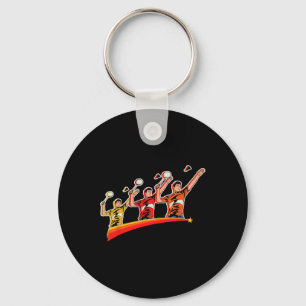 Retro Play Badminton Sport Player Shuttle Keychain