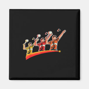 Retro Play Badminton Sport Player Shuttle  Magnet