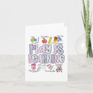 Retro Play Is Learning Kindergarten Teacher Back T Card