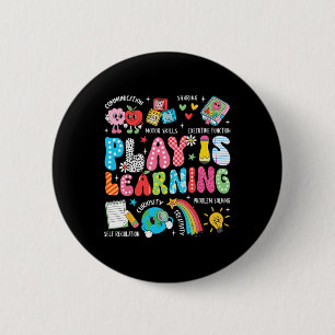 Retro Play Is Learning Kindergarten Teacher Team W 2 Inch Round Button
