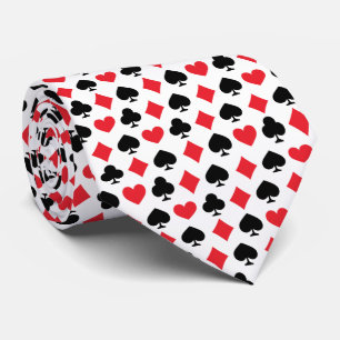 Retro Playing Card Symbols Pattern Tie