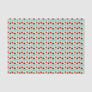 Retro Playing Cards Quartet Aqua Tissue Paper
