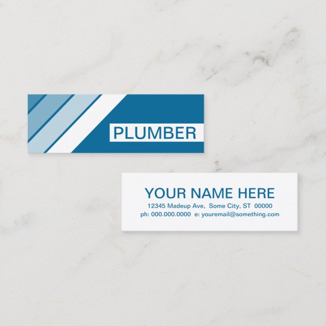 retro PLUMBER Mini Business Card (Front/Back)