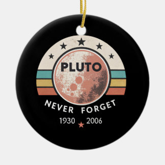 retro pluto never forget ceramic ornament
