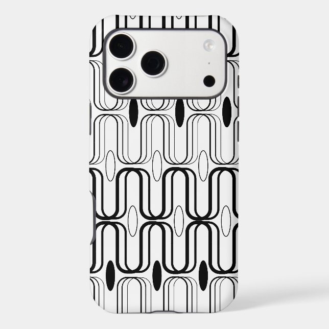 Retro Pod White Black Abstract Mod Art Phone Case (Back)