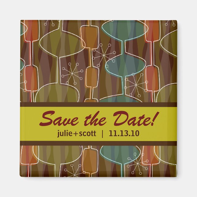 Retro Pods Save the Date Magnets (Front)