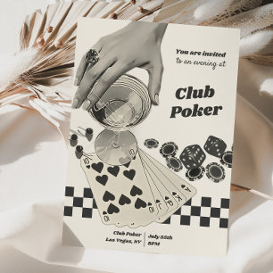 Retro Poker Night Cocktail Party Invite