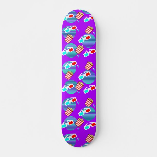 Retro Polarized 3d Movie Buttered Popcorn Skateboard (Front)