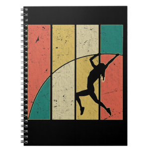 Retro Pole Vaulting Girl Pole Vaulter Notebook