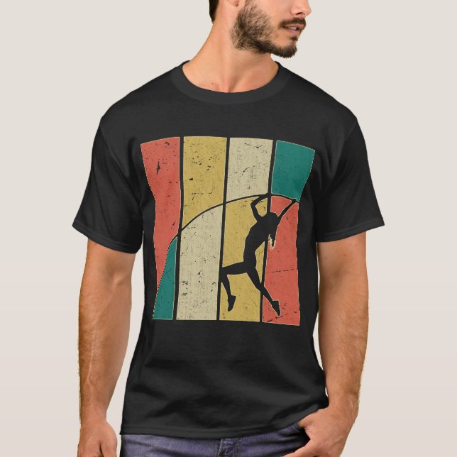 Retro Pole Vaulting Girl Pole Vaulter T-Shirt (Front)