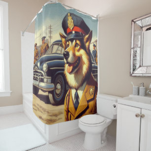Retro Police Dog Painting