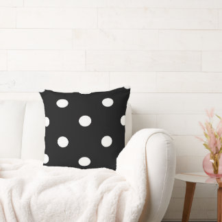Retro Polka Dot Design – Vintage Aesthetic Throw Pillow