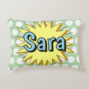 Retro polka dot fifties style accent pillow