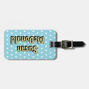 Retro polka dot fifties style luggage tag