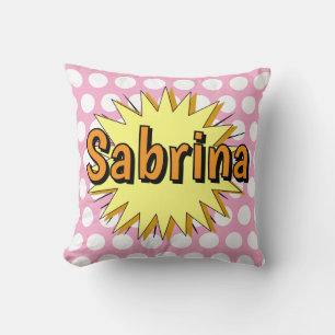 Retro polka dot fifties style throw pillow