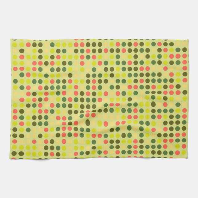 Retro Polka Dot Mosaic Pattern #10 Kitchen Towel (Horizontal)