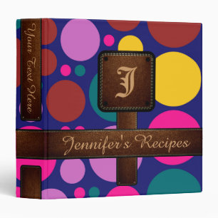 Retro Polka Dot Mosaic Pattern #2 Binder