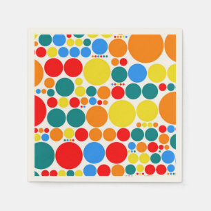 Retro Polka Dot Mosaic Pattern Napkin