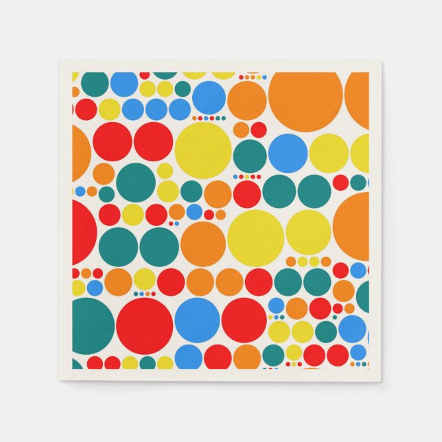 Retro Polka Dot Mosaic Pattern Napkin (Front)