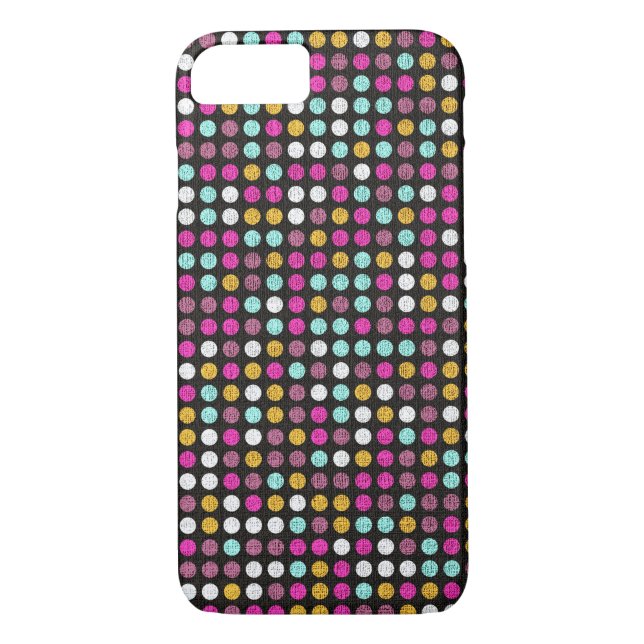 Retro Polka Dot Painted Canvas #4 Case-Mate iPhone Case (Back)