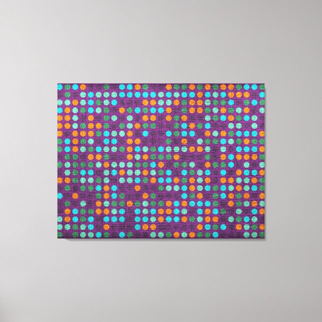 Retro Polka Dot Painted Canvas #4 Print (Front)
