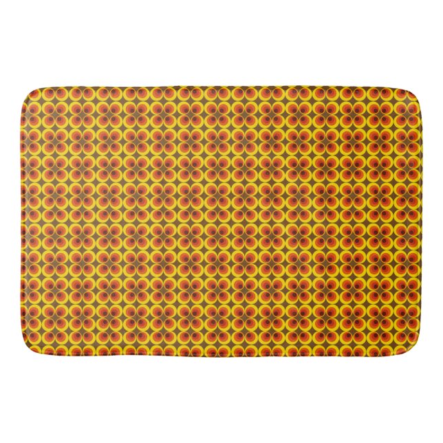 Retro Polka Dot Pattern 60s 70s Funky  Bath Mat (Front)
