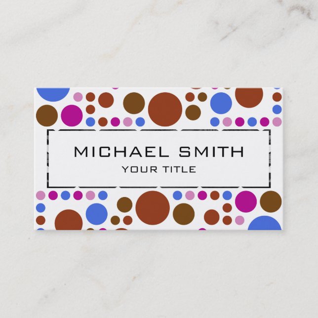 Retro Polka Dot Pattern Business Card (Front)