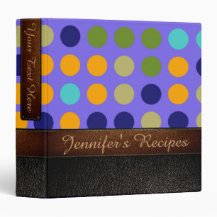 Retro Polka Dot Pattern Leather Look #11 Binder