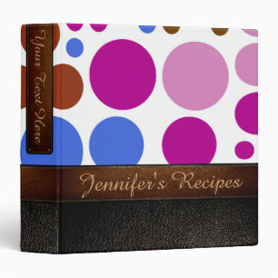 Retro Polka Dot Pattern Leather Look #12 Binder