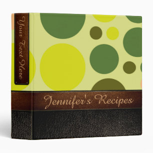 Retro Polka Dot Pattern Leather Look #13 Binder