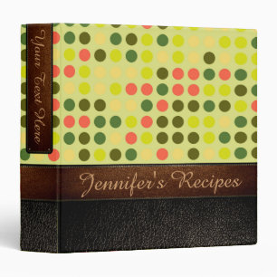 Retro Polka Dot Pattern Leather Look #14 Binder