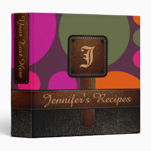 Retro Polka Dot Pattern Leather Look #18 Binder