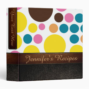 Retro Polka Dot Pattern Leather Look #19 Binder