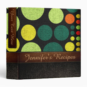 Retro Polka Dot Pattern Leather Look #24 Binder
