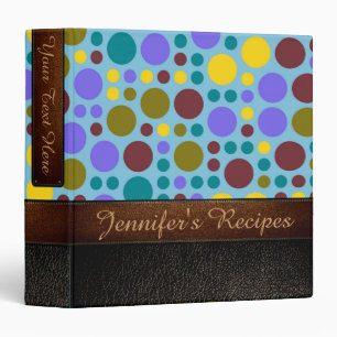 Retro Polka Dot Pattern Leather Look #5 Binder