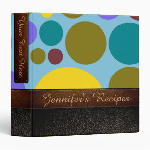 Retro Polka Dot Pattern Leather Look #6 Binder