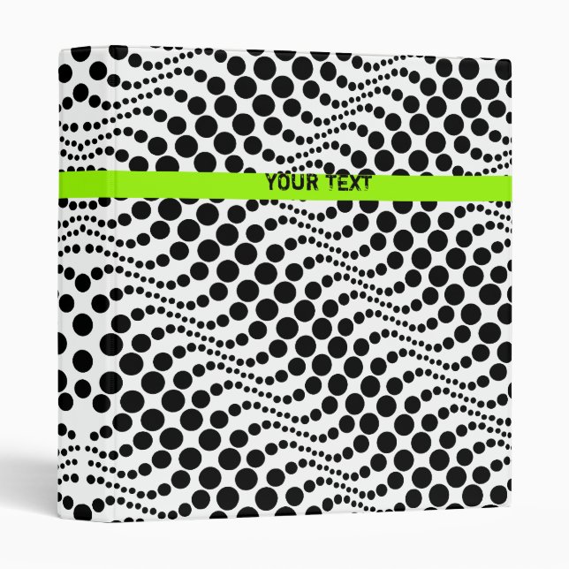 Retro Polka Dot Wave Binder White Black 5 (Front/Spine)