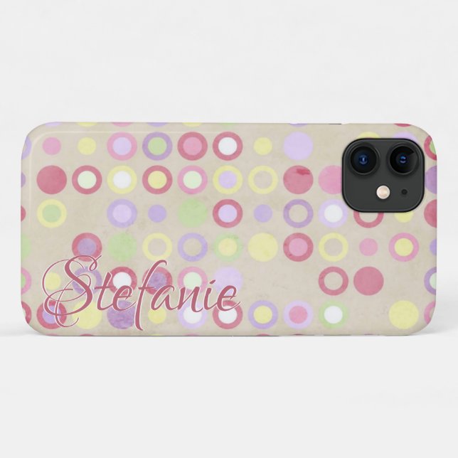Retro Polka Dots (beige) Case-Mate iPhone Case (Back (Horizontal))