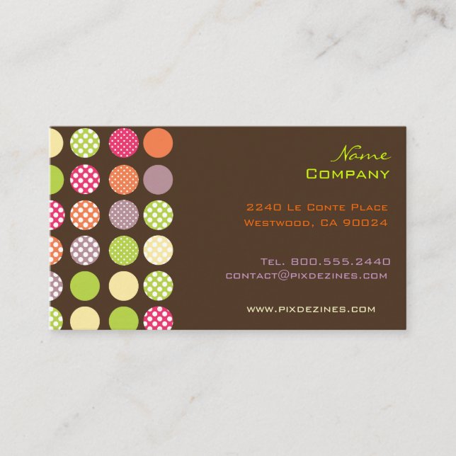 Retro Polka Dots / DIY background Business Card (Front)