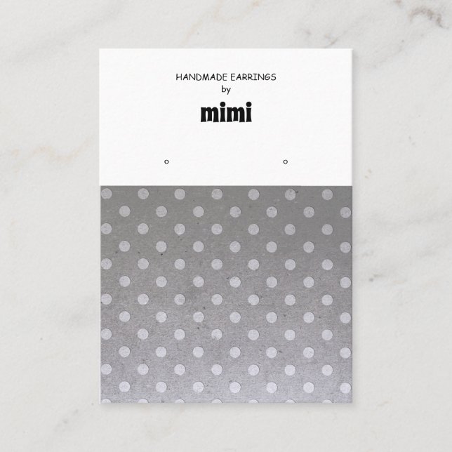 Retro Polka Dots Earring Display  Business Card (Front)